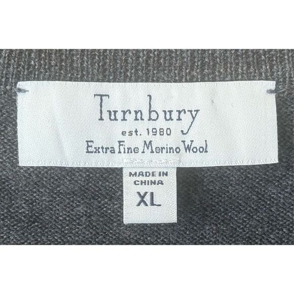 Turnbury's 100% Extra Fine Merino Wool Men’s Sweater V-Neck Vest XL - Picture 3 of 8